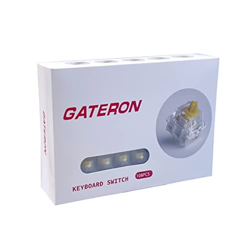 Gateron Milky Yellow Switches Mechanical Keyboard Silent Linear Switches 5pins for All MX Mechanical Keyboard(108Pcs, Yellow) 6