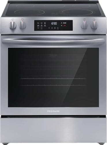 Frigidaire 30 in. 5-Burner Element Slide-in Front Control Self-Cleaning Electric Range with Convection in Stainless Steel