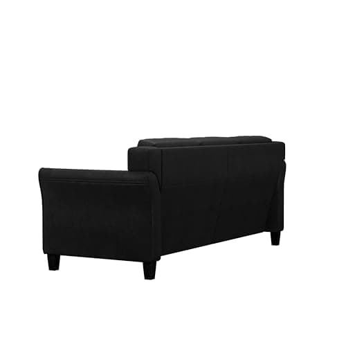 Studio Living Harrington 80.3" Sofa, Transitional Modern, Pocket Coil Comfort, Easy Assembly, Microfiber Fabric, Black 6
