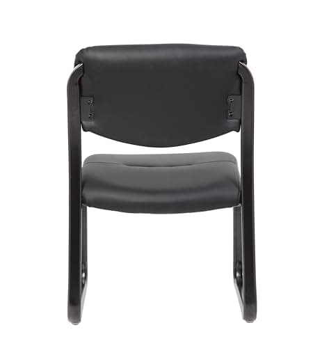 Boss Office Products B9539 Leather Sled Base Side Chair in Black, 250 8
