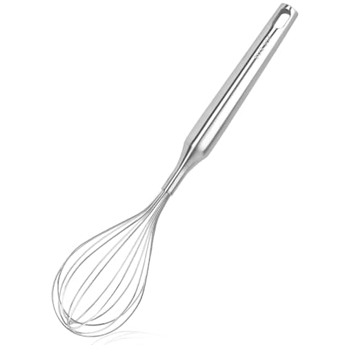 Stainless Steel Whisk for Cooking Kitchen Non Stick Balloon Wire Metal Baking Whisk Egg Beater for Blending, Whisking Beating,Dishwasher Safe, 12inch (Stainless Steel Handle)