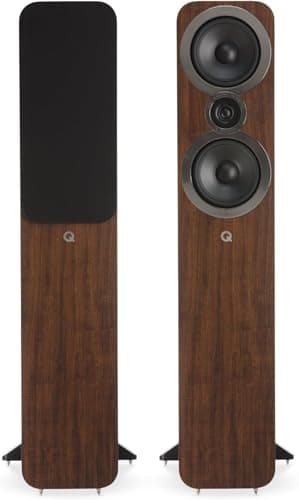 Q Acoustics 3050i Floorstanding Speaker English Walnut (Price displayed is for 1 Unit, for Complete Pair Please Order 2 Units) Stereo Speakers for Surround Sound/Home Theater