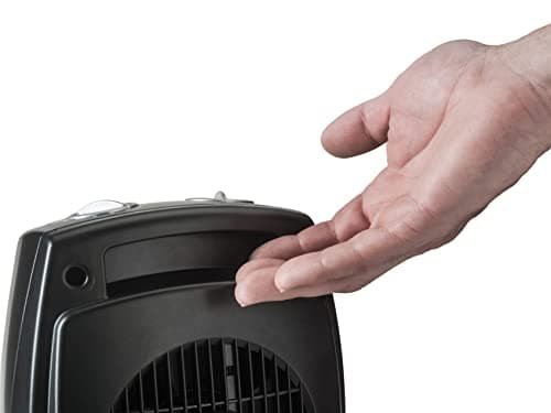 Lasko CD09250 Ceramic Adjustable Thermostat Tabletop or Under-Desk Heater, 9 Inches High, Black 9