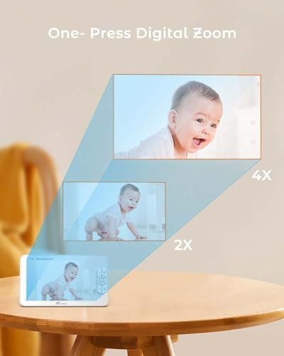 iFamily 7" Large Split Baby Monitor with 2 HD Cameras and Audio, 1080P HD Video Baby Monitor No WiFi,Hack Proof 5
