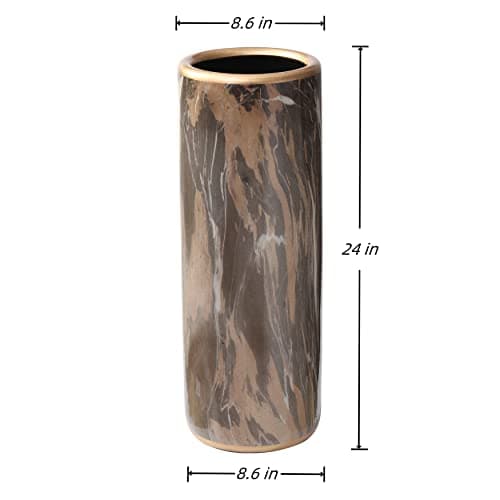 HOZUSO Marble Pattern Umbrella Stand Umbrella Contemporary Bucket Umbrella Rack Barrel Floor Vase Modern Style for Storing Canes Walking Sticks for Entryway Porch Indoor 24‘’High 5