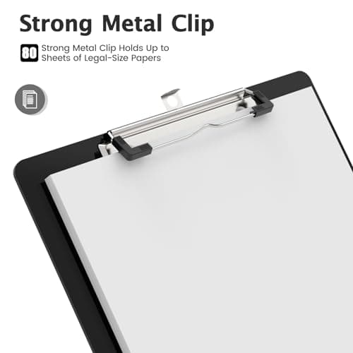 Macroclo Legal Size Clipboard, Black 8.5 x 14 Clip Boards for Lawers, Low Profile Clip, Writing Board, Size 9 x 15 in, Office & School Supply 5