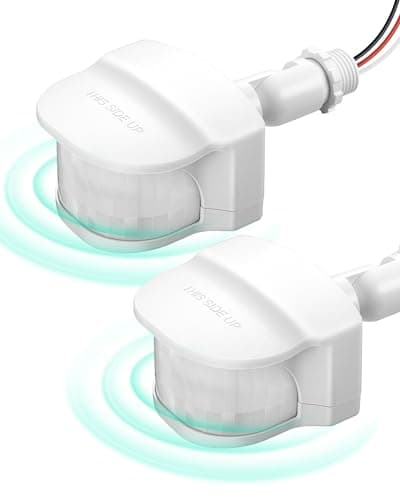 EDISHINE 2 Pack 240° Motion Sensor, Replacement Motion Detector for Outdoor Lights, Adjustable Time & Detection Range Up to 60FT, 3 Modes PIR Motion Sensor for Floodlight, White, UL Listed