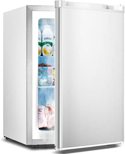 Electactic Upright Freezer Countertop 2.1 Cu.ft Freezer Upright Compact Upright Freezer with Reversible Single Door,Removable Shelves Free Standing White