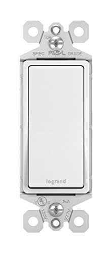 Legrand radiant TM873WCC10 15 Amp Rocker Wall Switch, 3-Way Decorator Light Switches, White (1 Count)