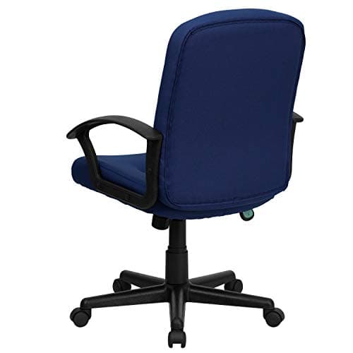 Flash Furniture Garver Mid-Back Navy Fabric Executive Swivel Office Chair with Nylon Arms 6