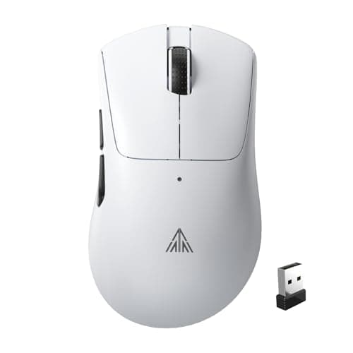 SOLAKAKA SM805 Lightweight Wireless Gaming Mouse,24000 DPI,Tri-Modes Connection,BT5.0/Type-C Wired/2.4G Wireless Mouse Gaming with 2 Side Buttons, Engineering Grip Custom Mouse for Gamer,White