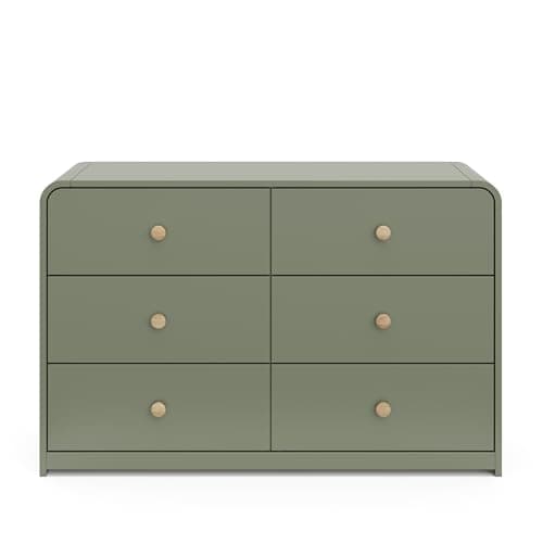 Storkcraft Santos 6 Drawer Bedroom Dresser (Olive & Natural) – GREENGUARD Gold Certified Dresser for Kids Bedroom with Interlocking Drawer System 9