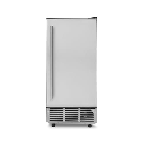 Newair 15" Commercial Nugget Ice Maker | Freestanding or Built-in Under Counter Ice Maker with 80 lbs/Day Production | for Home Bar, Kitchen & Restaurant Use | Stainless Steel 16