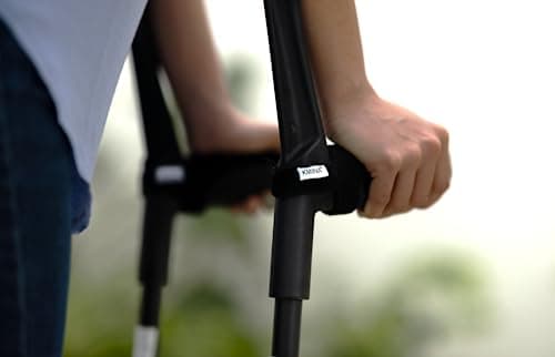 KMINA Forearm Crutches for Adults (x2 Units), Open Cuff, Extra Comfort with Hand Grip and Wide Tip, Adjustable Height, Aluminum, Orthopedic, Made in Europe 8