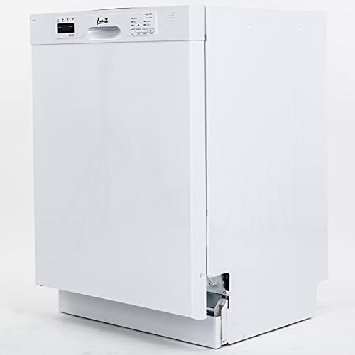 Avanti Dishwasher 24-Inch Built In with 3 Wash Options and Automatic Cycles, Stainless Steel Construction with Electronic Control LED Display, Low Noise Rating, 57 dB, White 3