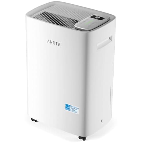 80 Pints Energy Star Dehumidifier, 5500 Sq.Ft Dehumidifier for Basement and Home, Large Room Dehumidifiers with Drain Hose & Water Tank, 24H Timer, Auto Defrost, Dry Clothes, White