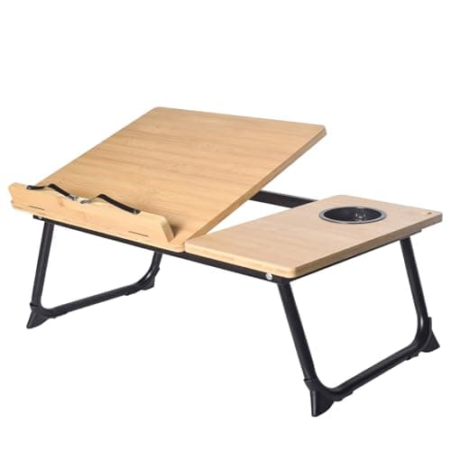 Xjskkaa Portable Laptop Stand with Tray for Reading in Bed, Adjustable Ergonomic Design 9