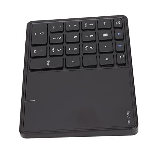 Sanpyl Numeric Keypad, 2 in 1 22 Keys 2.4G Touchpad Bluetooth 4.2 Number Pad, Type C Charging 500mAh Financial Accounting Keyboard, for Laptop, PC, Desktop(Black) 7