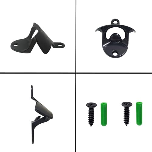 Luwanburg Stainless Wall Mount Beer Bottle Opener Screw in Bottle Cap Opener Black 6