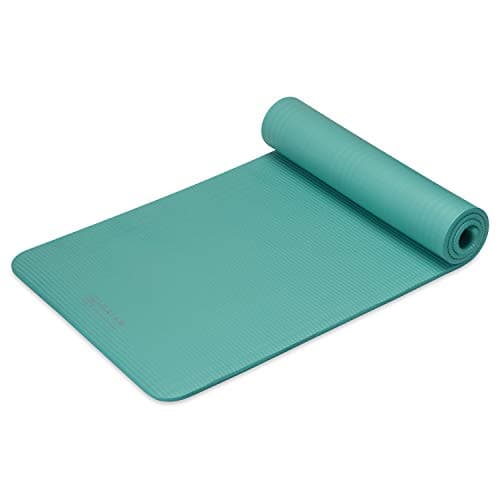 Gaiam Essentials Thick Yoga Mat Fitness & Exercise Mat With Easy-Cinch Carrier Strap, Teal, 72"L X 24"W X 2/5 Inch Thick 8