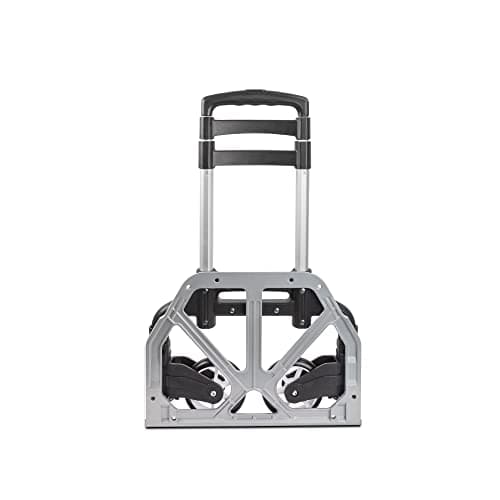 Ultimaxx Professional Heavy-Duty 150 Pound (lb) Capacity Aluminum Folding Hand Truck/Luggage Cart (Black/Silver) with Adjustable Handle, Folding Away Wheels, and Bungee Cord 6