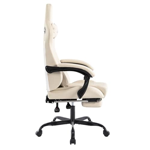 Gaming Chair with Footrest Ergonomic Computer Chair Massage Lumbar Cushion, Racing Video Game Chair Adjustable Rocker Recliner Executive Office Desk Chair Pu Leather for Adults 6