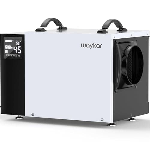 Waykar 125 Pint Crawl Space Dehumidifier with Drain Hose for Commercial, Basements, and Industry Water Damage Unit for Spaces up to 6500 Square Feet, Smart Humidity Control - 5-Year Quality Coverage