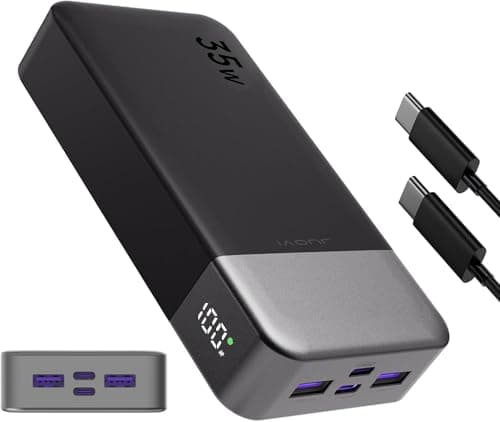 JUOVI Portable Power Bank 20000mAh, 35W Portable Charger, Battery Pack Fast Charging, PD3.0 QC4.0 Phone Battery Pack with LED Display for iPhone 16 15 14, Galaxy, Tablet, Switch, etc
