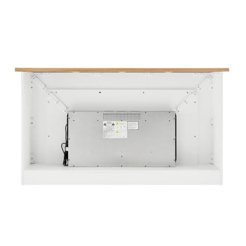 Bowery Hill 64" Freestanding Electric Fireplace with Wood Mantel, Realistic Flame and Log Display, Replaceable Heater Insert, Remote Control, and Built-in Timer for Living Rooms or Bedrooms 8