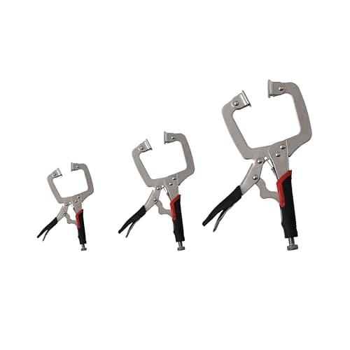 Xiao & Dao Pro 3PCS 6 Inch 8 Inch 11 Inch C Clamp Locking Pliers, Heavy Duty Welding C Clamp Pliers with Swivel Pads, Vise Grip Locking Pliers Face Clamps for Woodworking, Welding, Building