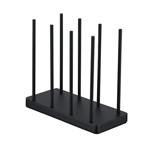 JQK Black Napkin Holder for Table, 304 Stainless Steel Arcylic Standing Napkin Dispenser for Kitchen Farmhouse Cocktail Picnic Bar Paper Mail Bills Restaurant Suitable for All Room Decors, NH100-PB