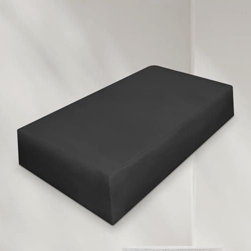 Bzvystux 2pcs Black Polyester Pillowcase for Cube Pillow, 24x12x5.5 inches, Hidden Zip, Machine Washable