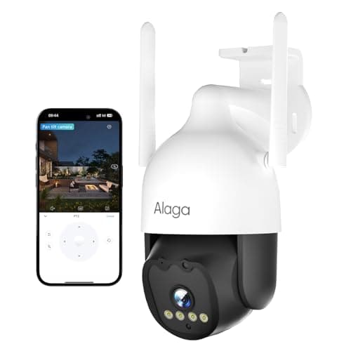 Alaga Outdoor Security Camera,Black Light Full Color Night Vision,360° Detailed Coverage,5G and 2.4G WiFi,AI Motion Tracking,F1.0 Lens,Weatherproof,2-Way Audio,7/24 Record,Cloud and Local Storage