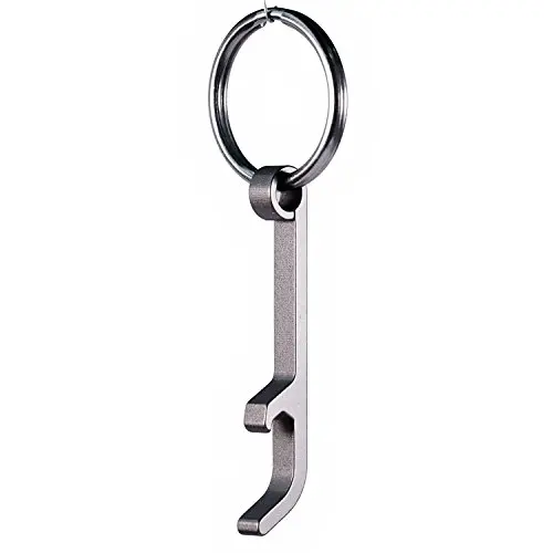 Ultra-Lightweight Titanium Keychain Bottle Opener with Key Ring | Rust-Proof and Durable Mini Beer Opener Tool for Keychain, Camping, Travel, EDC | Xthel XKBO-901