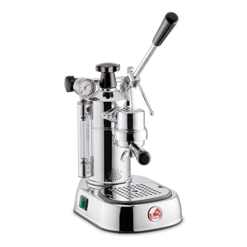 La Pavoni PC-16 Professional Espresso Machine - 16-Cup Capacity Lever Espresso Maker - Chrome Finish- Solid Brass 38oz Boiler - Dual Frothing Systems & Mounted Pressure Gauge - Made in Italy