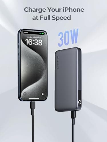 AMEGAT Portable Charger, 10000mAh 30W USB C Power Bank PD Fast Charging Slim Portable Phone Charger Battery Pack for Phone, MacBook, Laptops, Earbuds and More 2