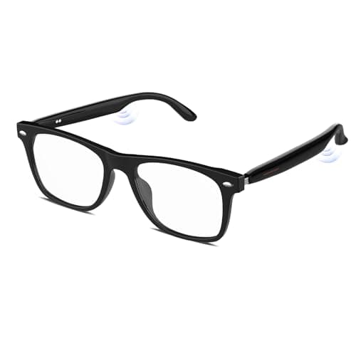 Jacuate Bluetooth Audio Smart Glasses for Women Men,Blue Light Blocking Bluetooth Glasses with Open Ear Speaker,Voice Control, Hands-Free Calls & Built-in Microphone for iPhone Android Music/Work