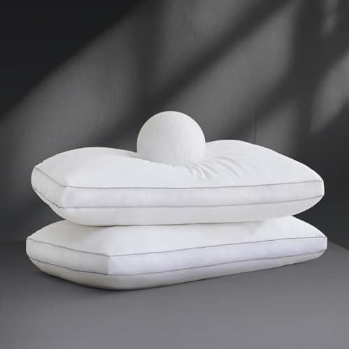 Yalamila Goose Down Bed Pillows Queen Size Set of 2 (White), Hotel Collection Pillows for Sleeping, Gusseted Pillow for Side, Back, or Stomach Sleepers, 20" x 30"