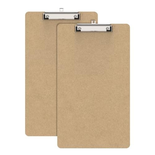 Juvealoe Legal Size Wood Clipboard Set 2, 8.5 x 14 Long Clip Board with Low Profile Clip, Suitable for Legal Lawers and Business, Size 9 x 15.5 in, Office Supply