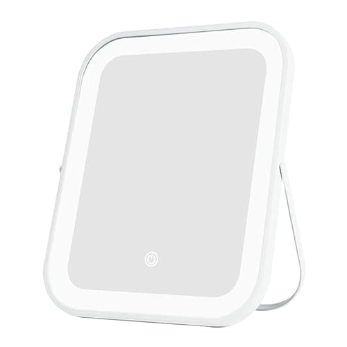 YEKKOPT Lighted Makeup Mirror, Rechargeable Vanity Mirror with Lights 10''x8'' Makeup Mirror with Lights,Light up Mirror Touch Screen with 3-Color Lighting,for Women Gift,Travel Essentials 6