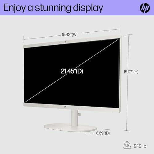HP 22" All-in-One Desktop PC • Full HD Display • 16GB RAM • 1TB Storage (512GB SSD and 512GB External) • Intel Ultra-efficient Processor • Type-C • Mouse and Keyboard Included 6
