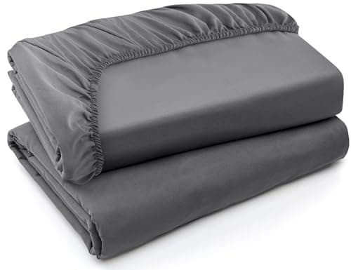 Utopia Bedding Queen Fitted Sheets - Bulk Pack of 2 Bottom Sheets - Soft Brushed Microfiber - Deep Pockets - Shrinkage & Fade Resistant - Easy Care (Queen, Grey)