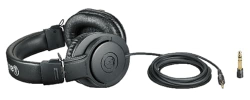 Audio-Technica ATH-M20x Professional Monitor Headphones - Black Bundle with Case and Austin Bazaar Polishing Cloth 9