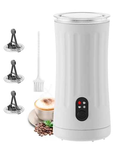 Milk Frother, Electric Milk Frother for Coffee, Latte, Cappuccino, Macchiato(White)