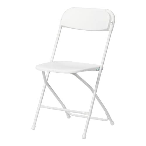 Real Relax 1 Pack Plastic Folding Chair, Portable Commercial Chair, 350 LB Capacity Premium Plastic Folding Chairs, Stackable Folding Chair with Steel Frame, Lightweight Folding Chairs White