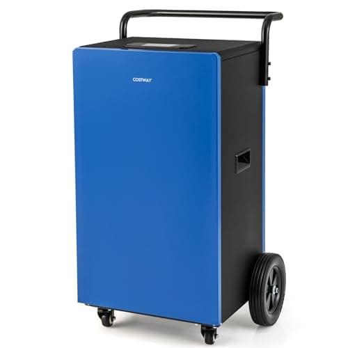 COSTWAY 215 Pint Commercial Dehumidifier, 8,000 Sq.Ft Industrial Dehumidifier with Drain Hose, 24H Timer & 4 Wheels, Ideal for Basement, Warehouse, Job Sites, Water Damage Restoration