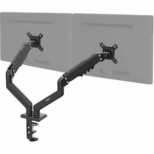 VIVO Aluminum Articulating Dual Monitor Arm for 13 to 30 inch Screens, Desk Mount Tension Spring Monitor Stand for 2 Screens, Black, STAND-V102O