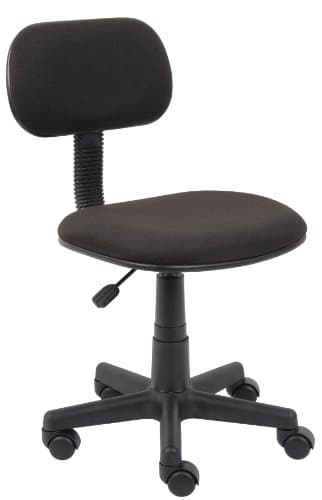 Boss Office Products Fabric Steno Chair in Black, Low-Back (B205-BK)
