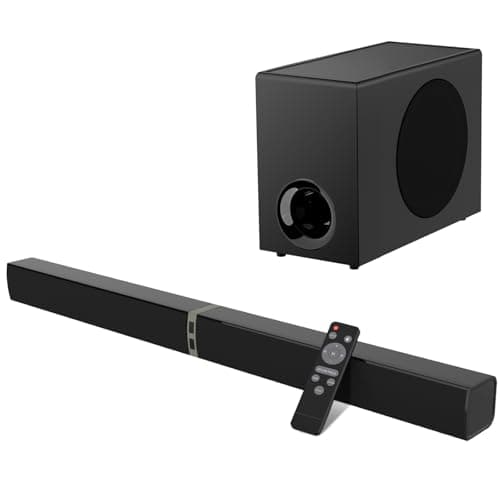 MZEIBO Sound Bar with Subwoofer,120W Soundbar for Smart TV Surround Sound Home Theater System Bluetooth 5.3 Audio Compatible with ARC, AUX, Optical