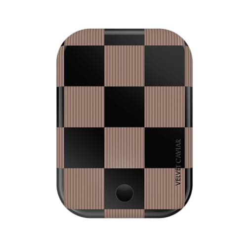 VELVET CAVIAR Compatible with MagSafe Battery Pack - Magnetic Portable Power Bank with USB-C Cable - Slim Pod Charger for iPhone 12 13 14 15 - Fast Charging 5000 mAh (Mocha Vibe Checkered)